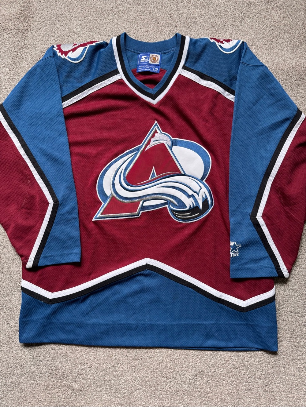 Vintage 90s Starter Colorado Avalanche NHL Hockey Jersey Size Large Blank